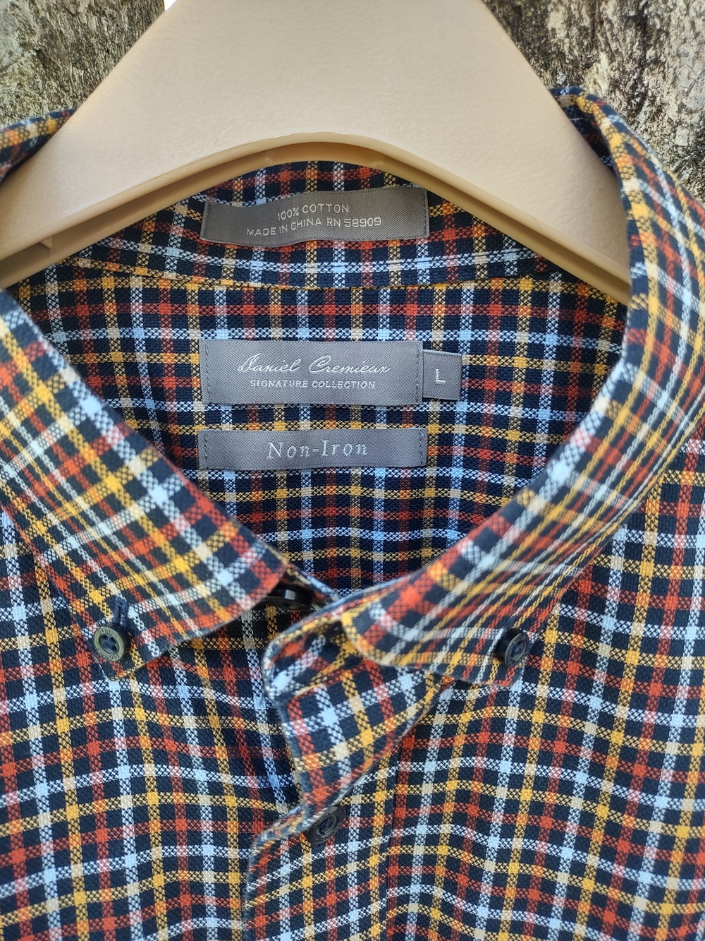 Daniel Cremieux Plaid Button-Down Shirt in Black, Blue & Orange